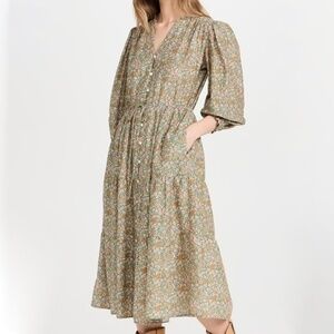 Birds of Paradis - Cotton Silk Floral Sylvie Dress